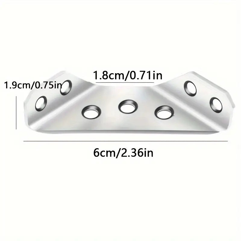 10 bucăți Colțare din Oțel Inoxidabil pentru Rafturi de Dulap, Accesorii pentru glisarea sertarelor,Întărirea Stratului de Cabinet,Suporturi din Oțel Inoxidabil,Suporturi pentru rafturi