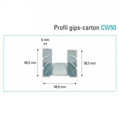 Profil Gips-Carton CW 50,  zincat