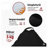 Fotoliu puf, tip pară, negru, umplut cu perle din polistiren, utilizabil în interior/exterior, husă detașabilă, Bean Bag Montana