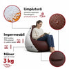 Fotoliu puf, tip pară, maro/alb, umplut cu perle din polistiren, utilizabil în interior/exterior, husă detașabilă, Bean Bag Montana