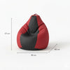 Fotoliu puf, tip pară, rosu și negru, umplut cu perle din polistiren, utilizabil în interior/exterior, husă detașabilă, Bean Bag Annadu