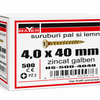 Suruburi pal si lemn 4,0x40 mm  zincat galbe (500 buc)