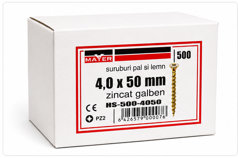 surubri pal si lemn 4,0 x 50 mm zincat galben ( 500 buc )