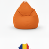 Fotoliu puf, tip pară, Portocaliu Neon, umplut cu perle din polistiren, husă detașabilă, Bean Bag Montana