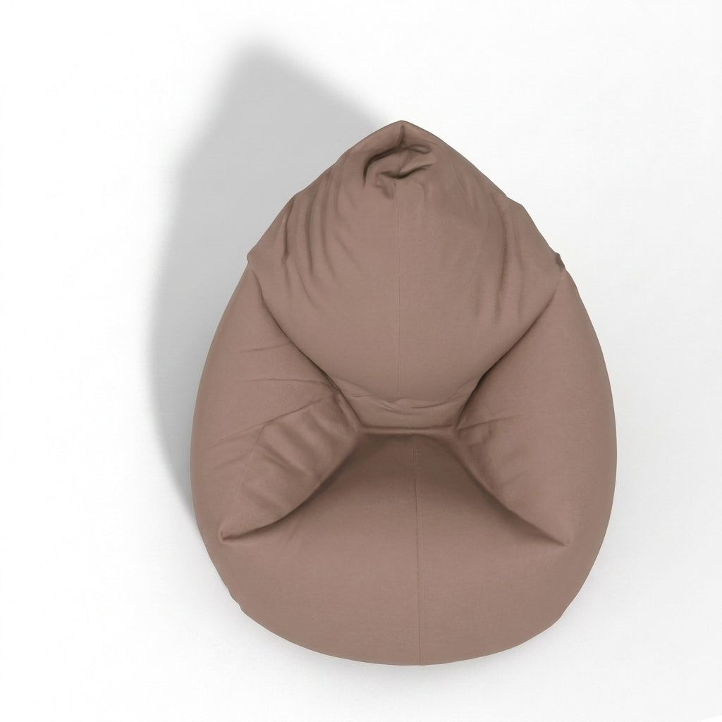 Fotoliu puf, tip pară, maro deschis, umplut cu perle din polistiren, utilizabil în interior/exterior, husă detașabilă, Bean Bag