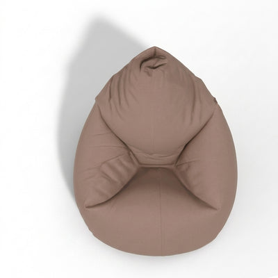 Fotoliu puf, tip pară, maro deschis, umplut cu perle din polistiren, utilizabil în interior/exterior, husă detașabilă, Bean Bag