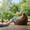 Fotoliu puf, tip pară, maro, umplut cu perle din polistiren, utilizabil în interior/exterior, husă detașabilă, Bean Bag Montana
