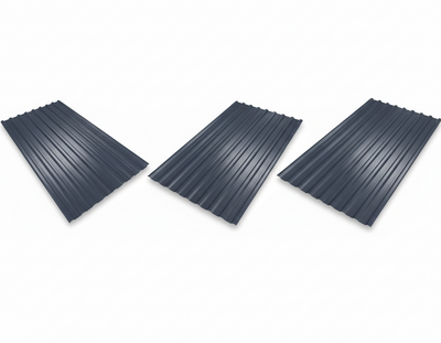 Foaie tablă cuta mare 2m x 1,112m/2.22mp RAL-7011( Grosime=0.50 m)