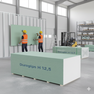 1 buc, Placa gips-carton Duragips H, 12.5 x 1200 x 2600 mm