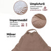 Fotoliu puf, tip pară, maro deschis, umplut cu perle din polistiren, utilizabil în interior/exterior, husă detașabilă, Bean Bag