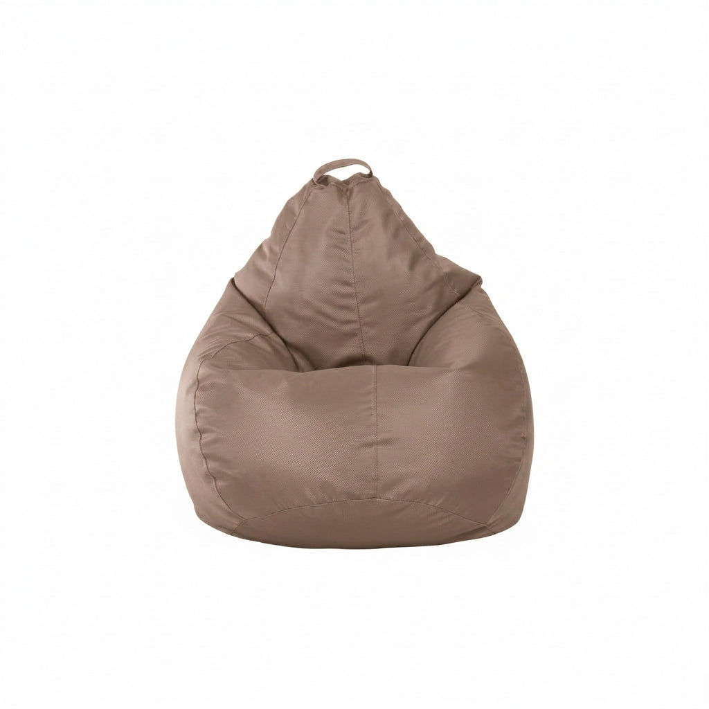 Fotoliu puf, tip pară, maro deschis, umplut cu perle din polistiren, utilizabil în interior/exterior, husă detașabilă, Bean Bag