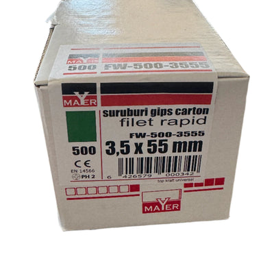 Șuruburi gips-carton Filet rapid 3.5x55 (500 buc)