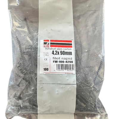 Șuruburi gips-carton Filet rapid 4.2x90 (100 buc)