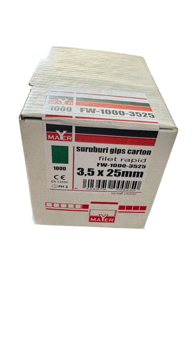 Șuruburi gips carton Filet rapid 3.5x25 (1000) buc