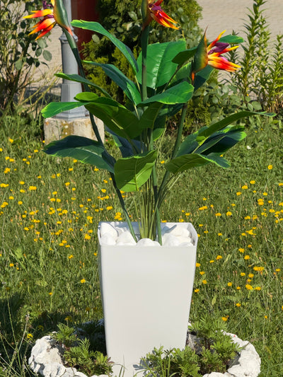 Set de plante artificiale Paradise Bird Bananier – ideale pentru decorul casei, biroului sau al verandei, completate cu flori, ghiveci și pietriș decorativ 1