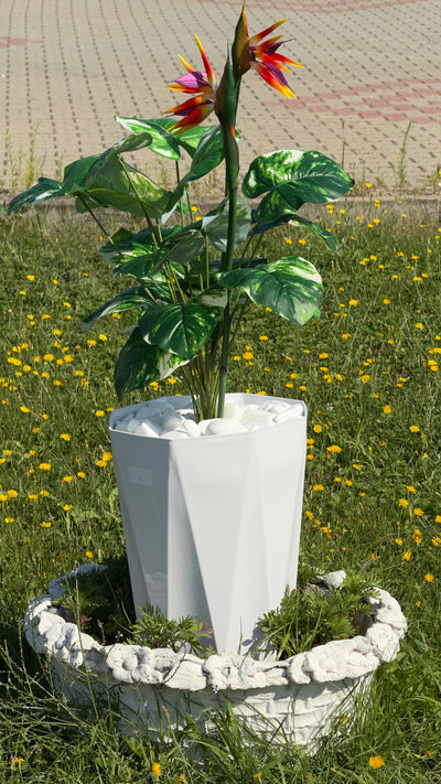 Set de plante artificiale Paradise Bird Bananier – ideale pentru decorul casei, biroului sau al verandei, completate cu flori, ghiveci și pietriș decorativ    discrbtion of this 2