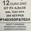 Set 250 Șuruburi autoforante pentru țiglă metalică/tablă GT F2 4,8×35 RAL 7024 OFA  P140350FA7024