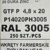 Set 250 Șuruburi autoforante pentru țiglă metalică/tablă GTF P 4,8 × 20 P14020PH3005 RAL 3005