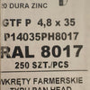 Set 250 Șuruburi autoforante pentru țiglă metalică/tablă GTF P 4,8 × 35 P14035PH8017 RAL 8017