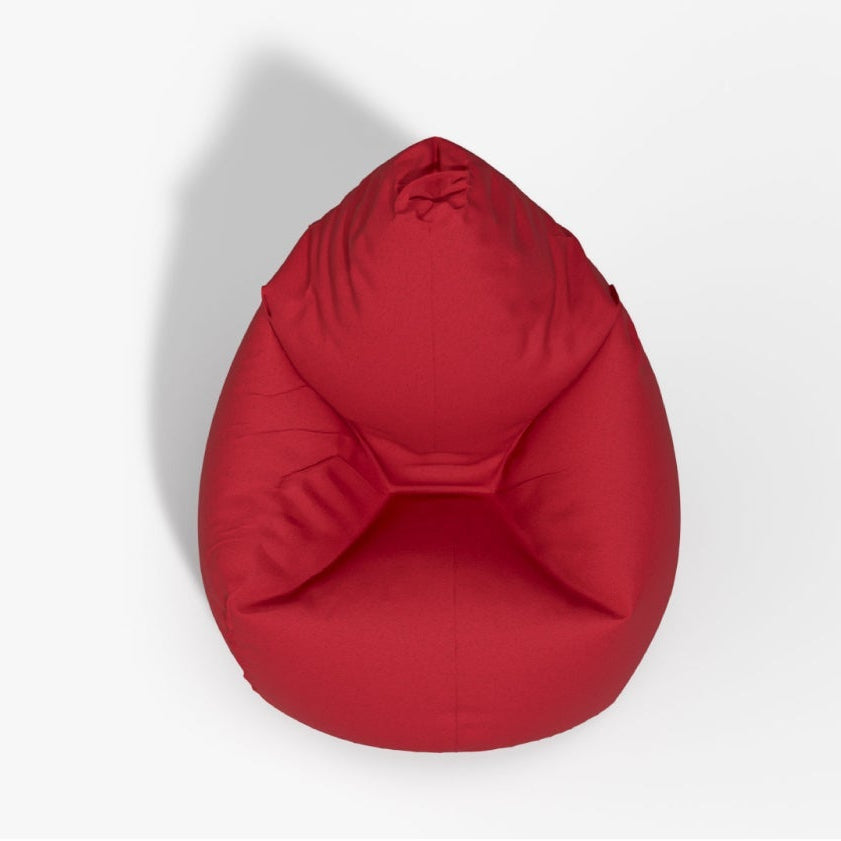 Fotoliu puf, tip pară, Roșu, umplut cu perle din polistiren, utilizabil în interior/exterior, husă detașabilă, Bean Bag Montana