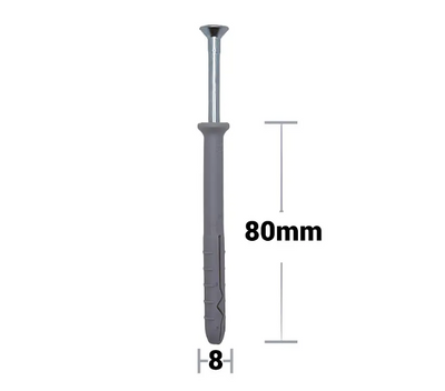 Diblu cu surub cui percuție Hammer drive plug 8*80 (100buc)