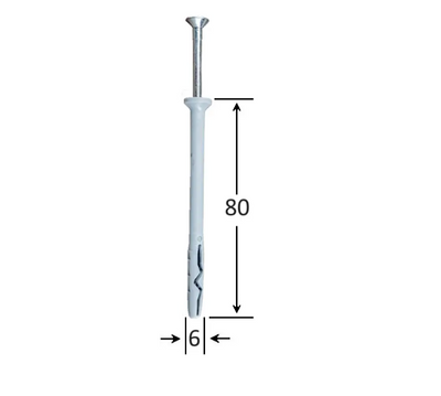 Diblu cu surub cui percutie hammer drive plug 6*80 ( 200 buc )