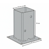 Suport metalic pentru stâlpi din lemn  80x80 mm (8x8 cm)