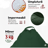 Fotoliu puf, tip pară, verde închis, umplut cu perle din polistiren, husă detașabilă, Bean Bag Montana