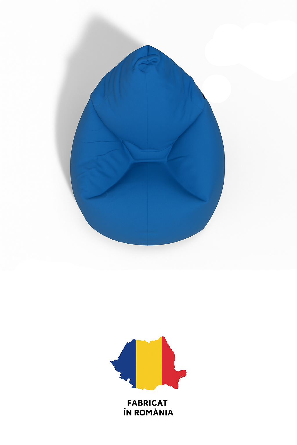Fotoliu puf, tip pară, albastru deschis, umplut cu perle din polistiren, husă detașabilă, Bean Bag Montana