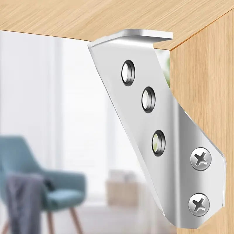 10 bucăți Colțare din Oțel Inoxidabil pentru Rafturi de Dulap, Accesorii pentru glisarea sertarelor,Întărirea Stratului de Cabinet,Suporturi din Oțel Inoxidabil,Suporturi pentru rafturi