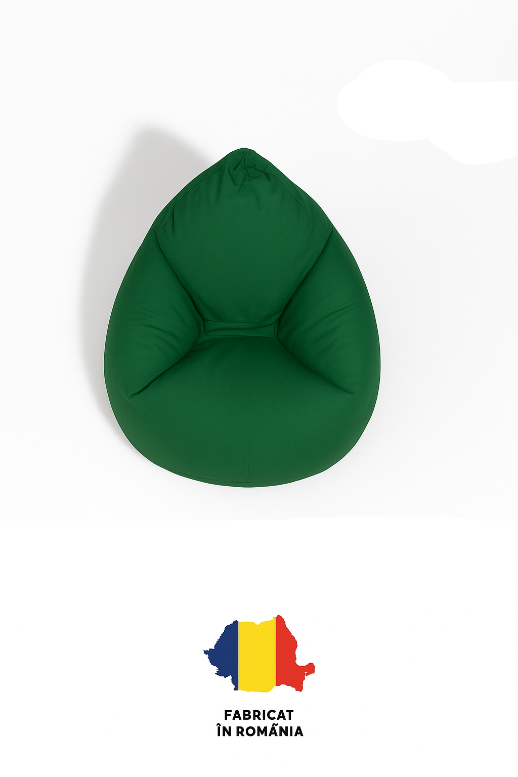 Fotoliu puf, tip pară, verde închis, umplut cu perle din polistiren, husă detașabilă, Bean Bag Montana