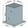 Suport metalic pentru stâlp din lemn 120 × 120/180 mm