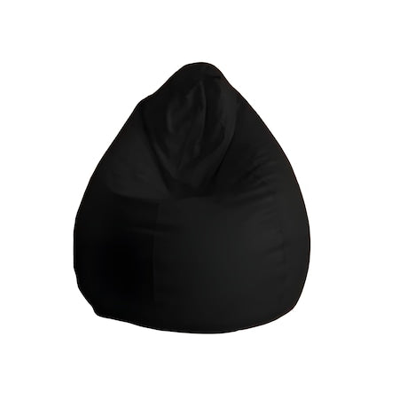 Fotoliu puf, tip pară, negru, umplut cu perle din polistiren, utilizabil în interior/exterior, husă detașabilă, Bean Bag Montana
