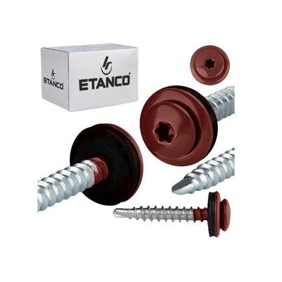 Set 250 Șuruburi autoforante pentru țiglă metalică/tablă GTF P 4,8×35 RAL 3011  P14035PH3011