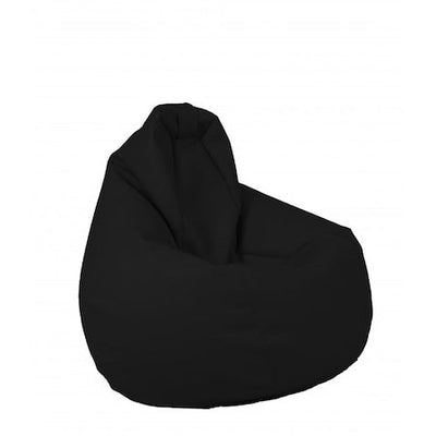 Fotoliu puf, tip pară, negru, umplut cu perle din polistiren, utilizabil în interior/exterior, husă detașabilă, Bean Bag Montana