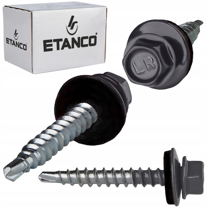 Set 250 Șuruburi autoforante pentru țiglă metalică/tablă GT F2 4,8×35 RAL 7024 OFA  P140350FA7024