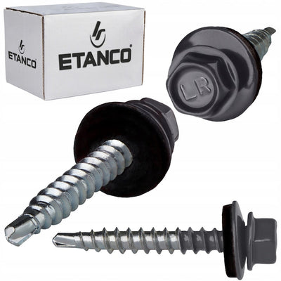 Set 250 Șuruburi autoforante pentru țiglă metalică/tablă GT F2 4,8×35 RAL 7024 OFA  P140350FA7024