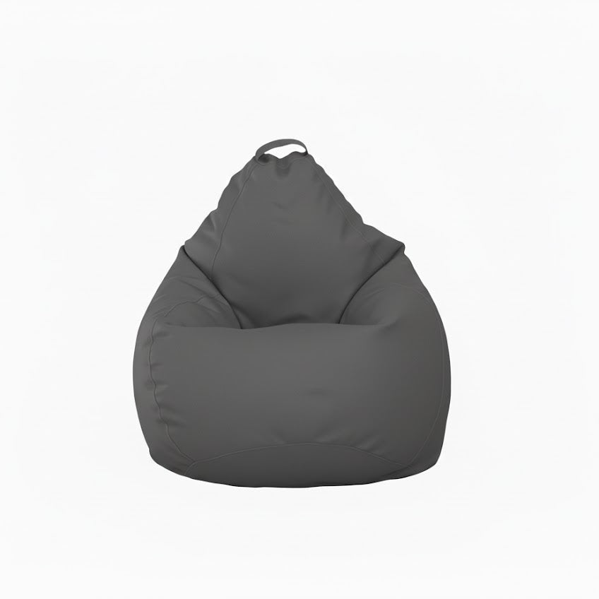 Fotoliu puf, tip pară, gri, umplut cu perle din polistiren, husă detașabilă, Bean Bag Montana