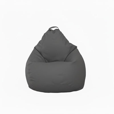 Fotoliu puf, tip pară, gri, umplut cu perle din polistiren, husă detașabilă, Bean Bag Montana