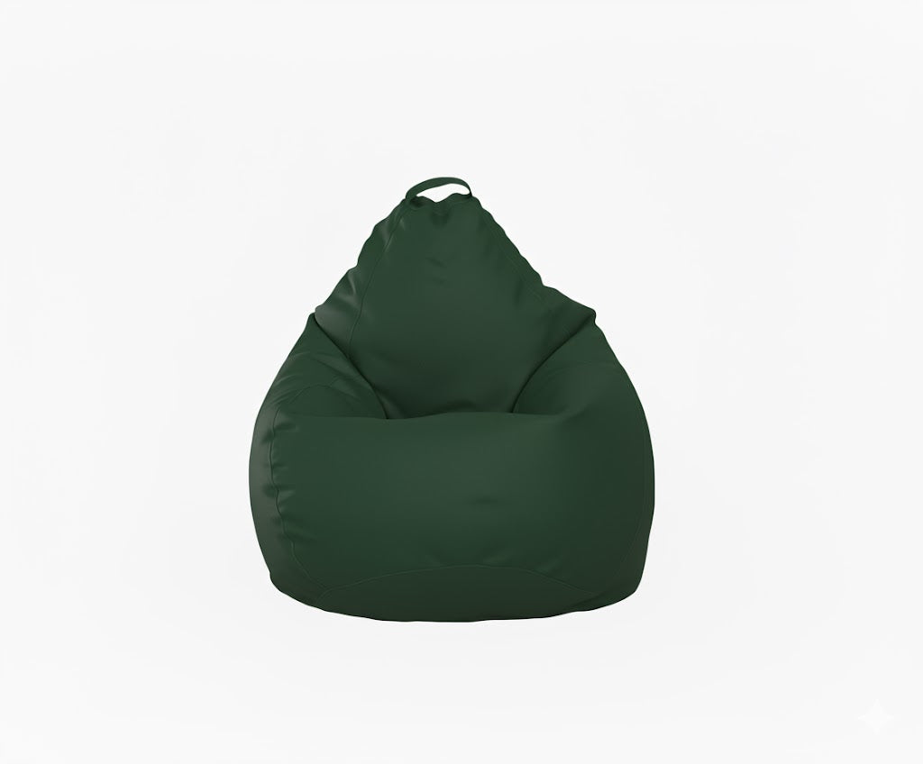 Fotoliu puf, tip pară, verde închis, umplut cu perle din polistiren, husă detașabilă, Bean Bag Montana
