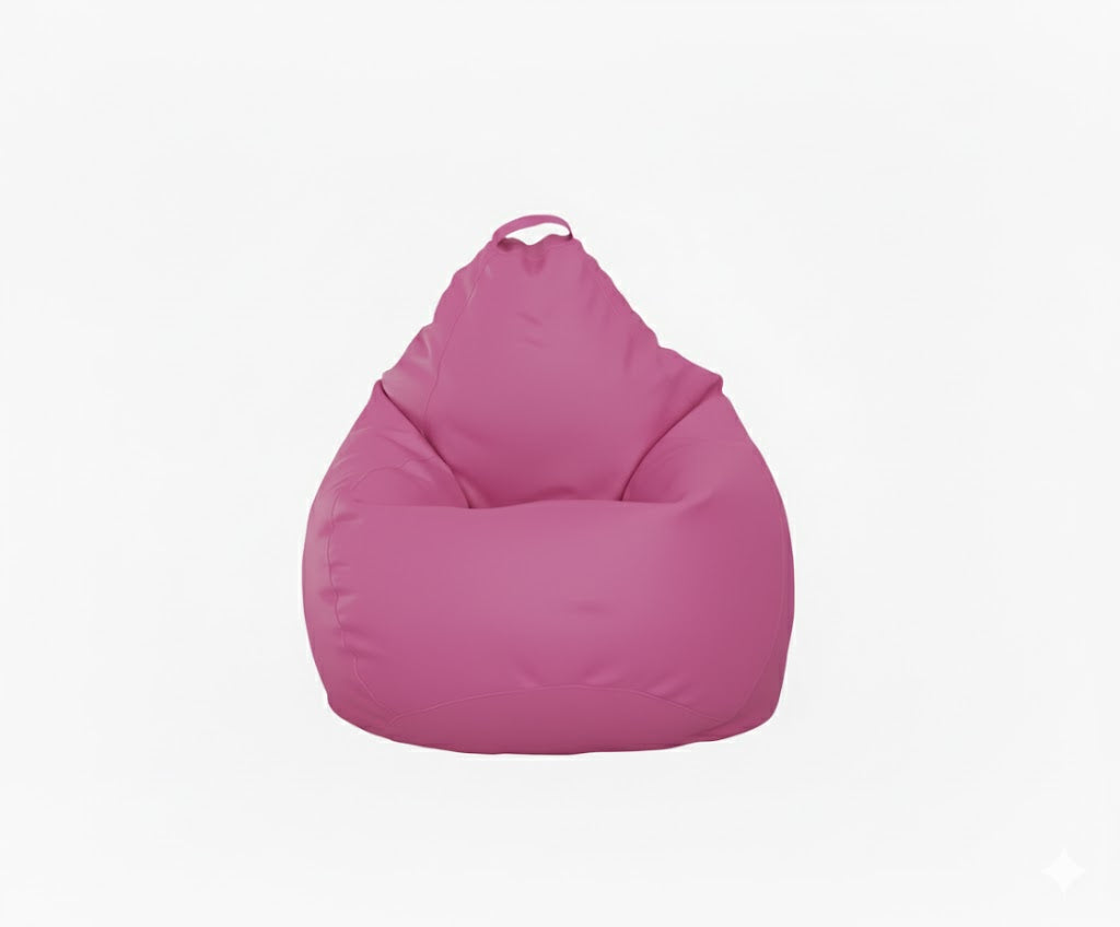 Fotoliu puf, tip pară, Roz, umplut cu perle din polistiren, utilizabil în interior/exterior, husă detașabilă, Bean Bag Montana