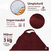 Fotoliu puf, tip pară, visiniu, umplut cu perle din polistiren, utilizabil în interior/exterior, husă detașabilă, Bean Bag Montana