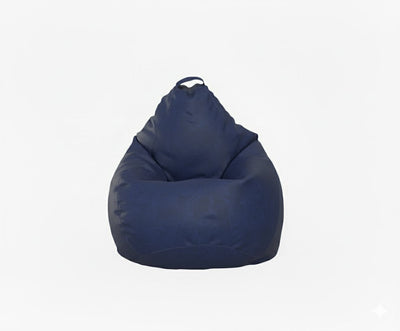 Fotoliu puf, tip pară, albastru închis, umplut cu perle din polistiren, utilizabil în interior/exterior, husă detașabilă, Bean Bag Montana