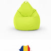 Fotoliu puf, tip pară, galben neon, umplut cu perle din polistiren, husă detașabilă, Bean Bag Montana