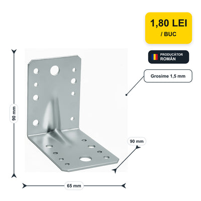 Vinclu 90 grade 90x90x65mm – preț și dimensiuni | ANNADU