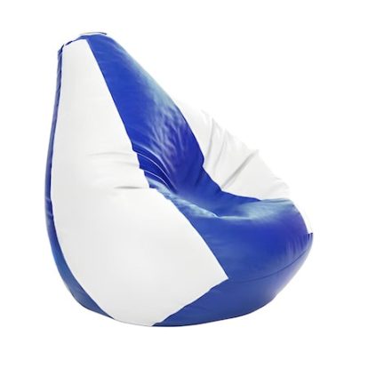 Fotoliu puf, tip para, alb si albastru, umplut cu perle din polistiren, utilizabil in interior/exterior, husa detasabila, Bean Bag atlantic1979