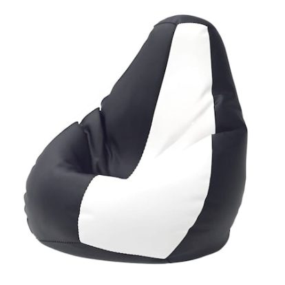 Fotoliu puf, tip para, alb si negru, umplut cu perle din polistiren, utilizabil in interior/exterior, husa detasabila, Bean Bag atlantic1979