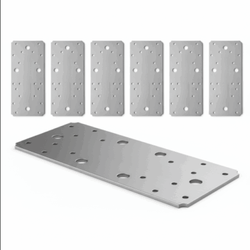 Set 10 placa perforat pentru imbinare lemn, Atlantic 1979, zincat, 210 x 90 mm