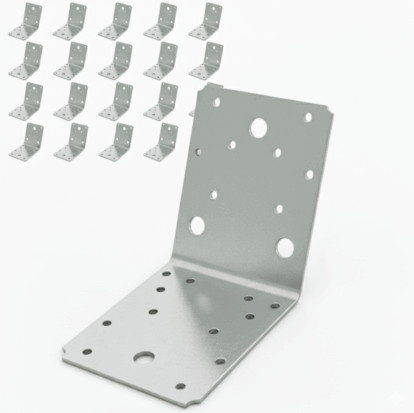 Set 10 coltar perforat pentru lemn vinclu, , 135 grade, zincat, 105 x 105 x 90 mm 𝗚𝗿𝗼𝘀𝗶𝗺𝗲 𝟮𝗺𝗺