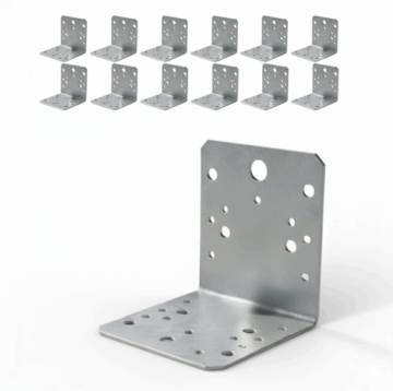 Set 10 simplu coltar perforat pentru lemn vinclu, Atlantic 1979, 90 grade, zincat, 105 x 105 x 90 mm 𝗚𝗿𝗼𝘀𝗶𝗺𝗲 𝟮𝗺𝗺